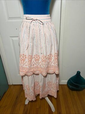 NWOT Damson Madder Cosette Tiered Bow Maxi Skirt Women’s 6